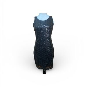 NWOT Rhapsody Embellished Geometric Print Dress